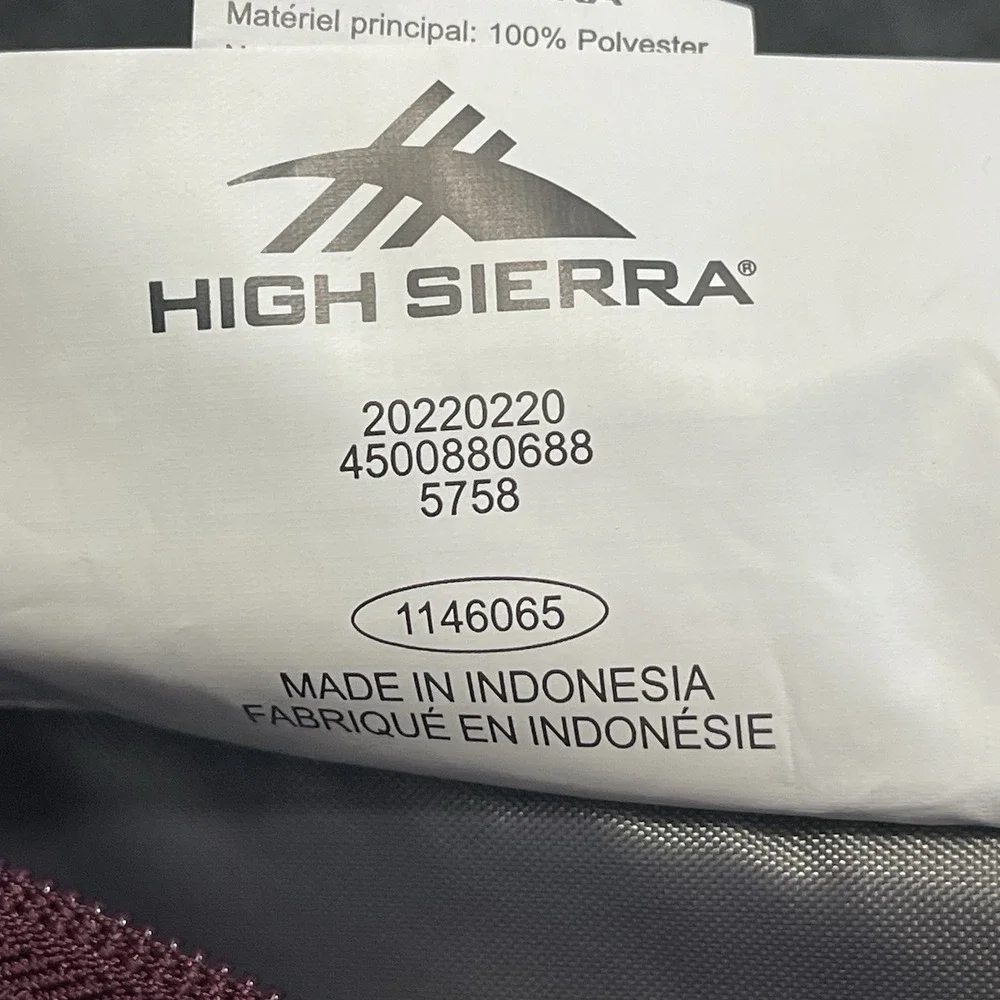 High Sierra 1146065 Swerve Maroon Gold Pattern School Laptop Backpack 53646-9666